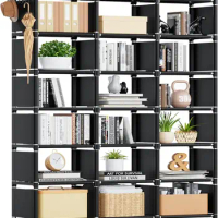 Bookshelf, 18 Cube Storage Organizer, Extra Large Book Shelf Organizer, Tall Bookcase, Book Cases/Shelves