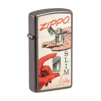 【Zippo官方直營】復古海報窄版防風打火機(美國防風打火機)