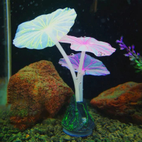 Silicone Simulated Artificial Plant Decoration Fluorescent Aquarium Effect Soft Safe Durable Aquarium Decoration with Sucker