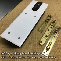 Heavy Door Pivot Hinges 360° Rotary Hydraulic Buffer Door Hinges Soft Close Floor Spring Hinge Install Up and Down Loading 300KG