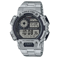 CASIO 世界之城10年電力數位電子腕錶(AE-1400WHD-1A)-48.4mm