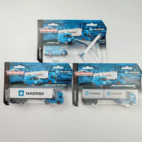 Majorette Cars VOLVO TRANSPORTER 40FT CONTAINER VOLKSWAGEN CRAFTER &amp; MAERSK 1/64 Die-cast Model Collection Toy Vehicles