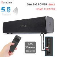 30W HIFI Bluetooth 5.0 Speaker Soundbar Subwoofer Portable Heavy Bass Wireless Remote Control Desktop Car Home Theater Speaker