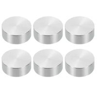 6/8pcs M8 Thread 30/50mm Aluminum Circle Disc Glass Top Adapter Round Solid Table Feet Pad Plate Hardware for Tea Coffee Table