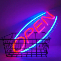 Đèn Led Trang Trí led Neon hình chữ Open ánh sáng led neon được ưa chuộng Nhận làm theo yêu cầu Tran