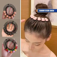 OEM SK-C1417 Bando Sisir Rambut Jepit Anak Perempuan / Jepit Rambut Poni Bulat Melingkar Wanita Sisi