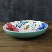 創意陶瓷花盤深菜盤沙拉盤小龍蝦盤外貿出口深盤精致花卉系列盤