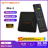 GTMEDIA Ifire 2 M3U TV BOX 1080p HD H.265 10 Bit Bulti In Wifi Ethernet MPEG 4 Xtream M3U Media Player Set Top Box Most Stable