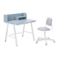 PIPLÄRKA/ÖRFJÄLL 兒童書桌/椅, 藍色/淺灰色