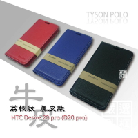 【嚴選外框】 HTC Desire 20 pro D20 pro 簡約 荔枝紋 真皮 側掀 隱扣 皮套
