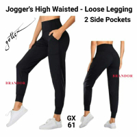 High Waist Jogger Loose Legging - 2 Side Pocket - Gottex Gxlg61 Gym Yoga Fitness Running