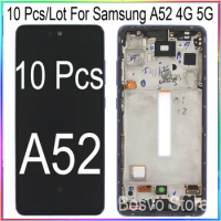 Wholesale 10 Pieces/Lot for Samsung A52 4G A525 A525M A525F Lcd screen display with touch with frame assembly A52 5G A526 A52S