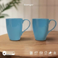 Sango Mug Pop Isi 2 | Set Gelas Cangkir Kopi Souvenir Mewah Classic Elegan Premium Estetik SNI Blue
