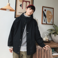 FINDSENSE 品牌 韓國 時尚 潮 男 冬季 防寒 加厚 連帽 純色 棉衣外套