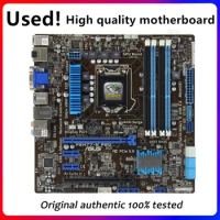 For ASUS P8H77-M PRO Computer Motherboard LGA 1155 DDR3 For Intel H77 P8H77 Desktop Mainboard SATA II PCI-E X16 Used