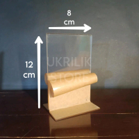 Akrilik bening ukuran 12 x 8 cm Nomor Meja Tebal 2 mm Stand Desk