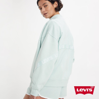 Levis 青春活力系列 女款 寬鬆大落肩運動外套 / Logo飾帶 海鹽綠