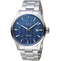 MIDO 美度 官方授權 先鋒系列兩地時區腕錶M0384291104100-藍