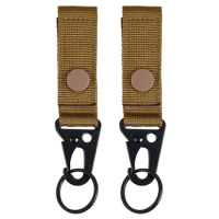 2pcs Outdoor Carabiner for Keys Keychain Nylon Tactical Backpack Hook Webbing Buckle Molle Hanging System Waist Belt Buckle
