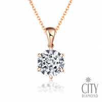【City Diamond 引雅】『雪花鏡』14K天然鑽石30分雙色K金鑽墜/項鍊(放大效果經典款)
