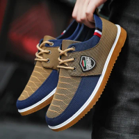 New Versatile Canvas Men's Shoes Breathable and Fashionable Sports and Casual Flat Shoes Work Shoes Casual Shoes