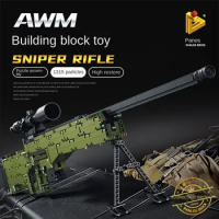 1315PCS AWM Sniper Rifle Model Building Blocks M24 Military Weapon Bricks Toys Set Creative Children