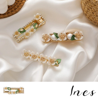 【INES】貝殼髮夾 花朵髮夾/韓國設計法式復古貝殼花朵造型髮夾 瀏海夾 邊夾(3款任選)