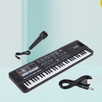 61 Key Electronic Keyboard Birthday Gift Practical Teaching Aids Digital Piano with Microphone for Party Show Stage Beginner
