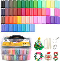 Artecho Polymer Clay 50 Colors Modeling Clay for Kids Christmas Earring Making Kit with Sculping Too