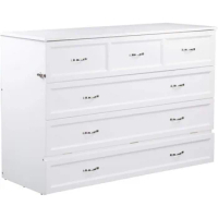 AFI Deerfield Murphy Bed Chest with Charging Station, Queen, White