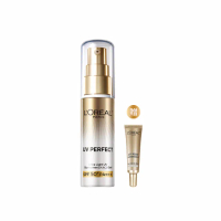 【LOREAL Paris 巴黎萊雅】多效防護輕裸美肌乳30ml_美肌小金管/控油小銀管(防曬/妝前乳)