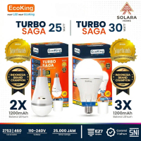 EcoKing Lampu LED Emergency Cas 25W 30W Bohlam Darurat Turbo Saga 3 Level DC Putih 25 Watt 30 Watt