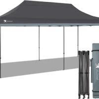 10x20 Canopy Tent Portable Pop Up Canopy Heavy Duty Outdoor Canopy with Wheeled Bag Bonus 6 Sandbags 10 Stakes