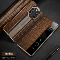 XOOMZ For Huawei Mate40 Pro Crocodile Grain Genuine Leather Real Natural Cowhide Flip Magnetic Phone Cover Case Bag Mate 40 Pro