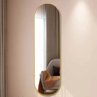 Bedroom Art Wall Mirror Oval Vintage Full Length Korean Mirror Wall Sticker Adornos Para El Hogar Room Decorations Aesthetic
