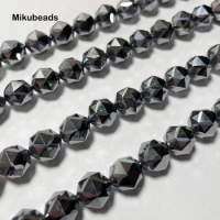 Wholesale 10mm Energy Terahertz Star Faceted Round Loose Beads For Making Jewelry Bracelet Necklace DIY Free shipping