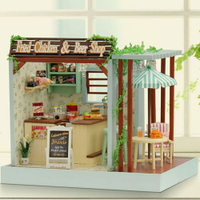 【WT16122303】 手製DIY小屋 手工拼裝房屋模型建築 含展示盒-炸雞啤酒店