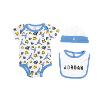 Nike 包屁衣禮盒 Jordan Baby 寶寶上衣 新生兒 滿月禮 短袖 喬丹 圍兜 帽子 0~12個月 JD2223005NB-001