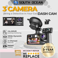 24H rekod 1080P WIFI Dashcam 3 Dashcam kamera kereta untuk depan kereta + Interior + belakang Dash C