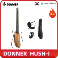 Donner Travel Guitar, HUSH-I Headless Silent Guitar, Removable Frames Ultra Light Acoustic Electric 