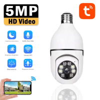 TuYa Wifi  E27 Kamera Pengawasan 2MP IPTV Penglihatan Malam Penjejakan Manusia Automatik Perlindunga