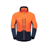 【Mammut 長毛象官方直營】Eiger Nordwand ML Hybrid 極限艾格中層連帽外套 復刻橘/夜藍 男款 #1014-05580