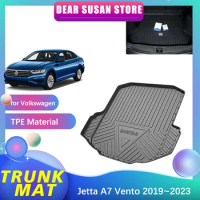 Car Special Mat Tray for Volkswagen VW Jetta A7 Vento GLI 2019~2023 Waterproof Floor Pad Rear Trunk Space Decoration Accessories