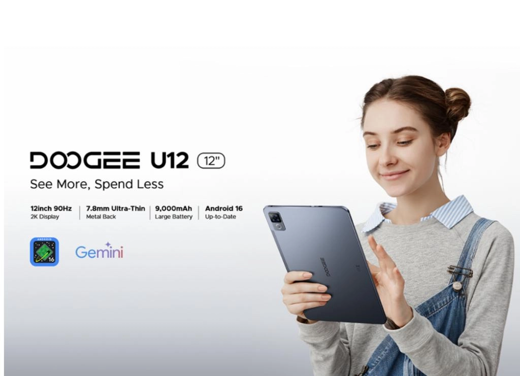 DOOGEE U12 タブレット発売：12インチ2Kディスプレイ、拡張可能メモリ