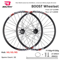 Bolany 27.5/29Inch Boost Wheelset HG/XD 32 Hole Hub 15*110mm Thru Axle MTB Rim Width 35.96mm Bicycle Wheel Set PK Carbon Wheel