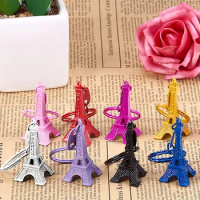 60pcs Eiffel Tower Charms Pendants Keyring Lucky Charms Keyring for Gift Bag Accessory Ornaments