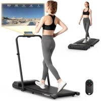 2 in 1 Under Desk Treadmill, Foldable Compact Treadmill for Small Spaces, Workout Electric Exercise Running Freight free