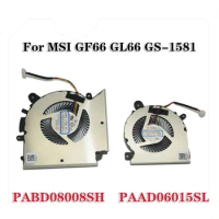N459 N460New For MSI GF66 GL66 GS-1581 Fan CPU GPU DC5V 0.55A 1.0A PABD08008SH PAAD06015SL