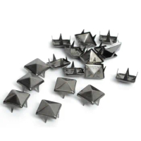 100pcs DIY 8mm Black Gun Pyramid Rivet Spikes and Studs Bag Leather Bracelets Clothes Apparel Sewing Garment Rivet tachuelas