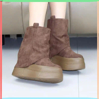 FF Boots Đế Độn Trong 12CM Cổ Ngắn Có Áo Phủ PB1055-4498